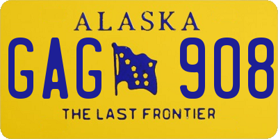 AK license plate GAG908