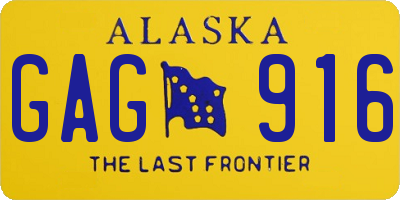 AK license plate GAG916