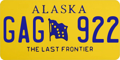 AK license plate GAG922