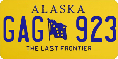 AK license plate GAG923