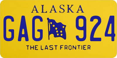 AK license plate GAG924