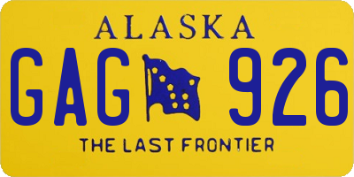 AK license plate GAG926