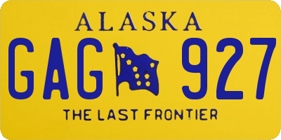 AK license plate GAG927