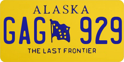 AK license plate GAG929