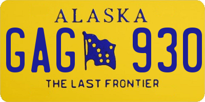 AK license plate GAG930