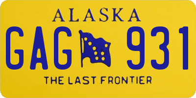 AK license plate GAG931