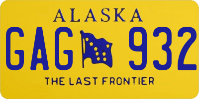 AK license plate GAG932