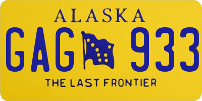 AK license plate GAG933