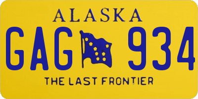 AK license plate GAG934