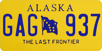 AK license plate GAG937