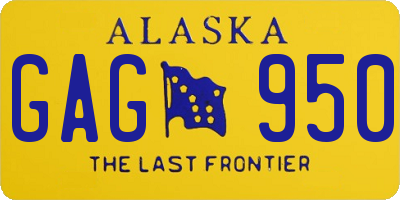 AK license plate GAG950