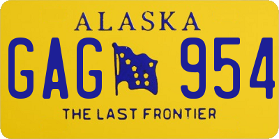 AK license plate GAG954