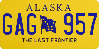 AK license plate GAG957