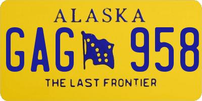 AK license plate GAG958