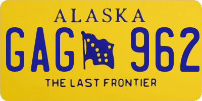 AK license plate GAG962