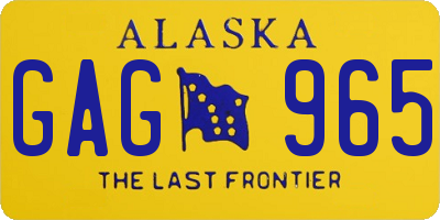 AK license plate GAG965