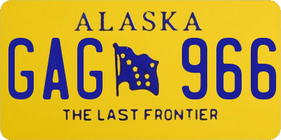 AK license plate GAG966