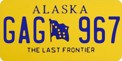 AK license plate GAG967