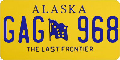 AK license plate GAG968