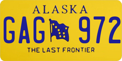 AK license plate GAG972