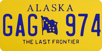 AK license plate GAG974