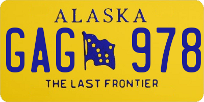 AK license plate GAG978