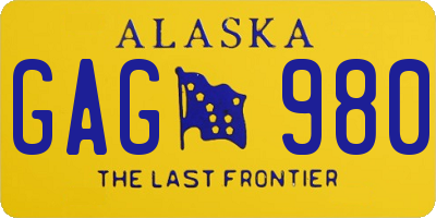 AK license plate GAG980