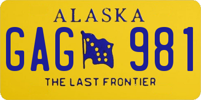 AK license plate GAG981