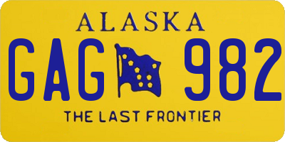 AK license plate GAG982