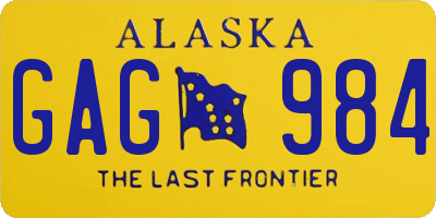 AK license plate GAG984