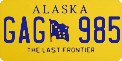 AK license plate GAG985