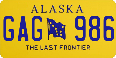 AK license plate GAG986