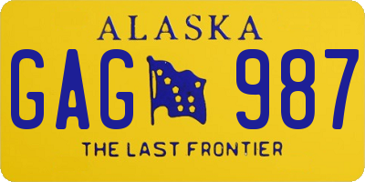 AK license plate GAG987