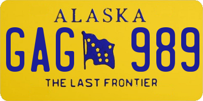 AK license plate GAG989