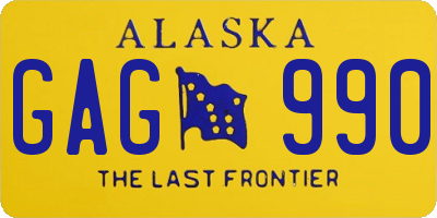 AK license plate GAG990