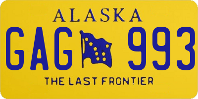 AK license plate GAG993