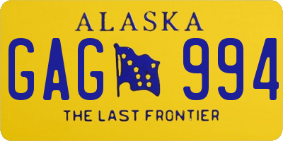 AK license plate GAG994