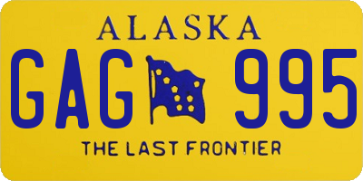 AK license plate GAG995