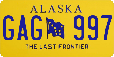 AK license plate GAG997