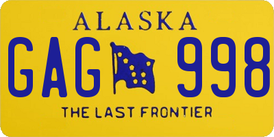 AK license plate GAG998