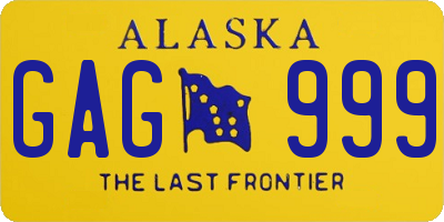 AK license plate GAG999