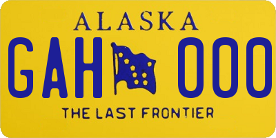 AK license plate GAH000