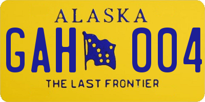 AK license plate GAH004