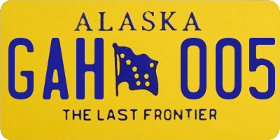 AK license plate GAH005