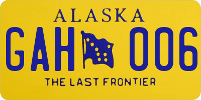 AK license plate GAH006