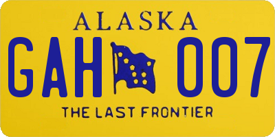 AK license plate GAH007