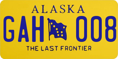 AK license plate GAH008