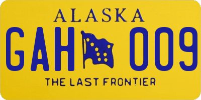 AK license plate GAH009