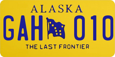 AK license plate GAH010