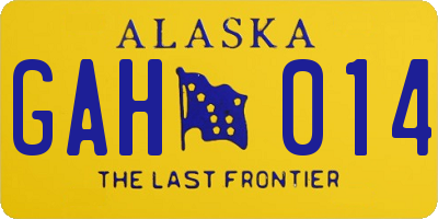 AK license plate GAH014